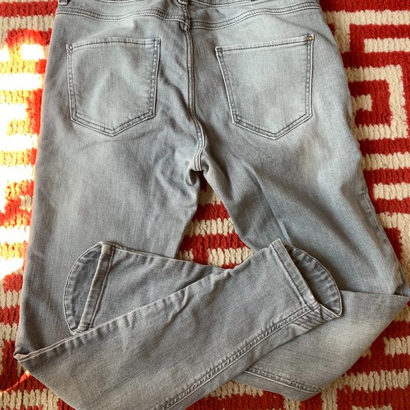 ZARA Z1975 Light Grey Moto Skinny Ankle Jeans Like New - Picture 3 of 4